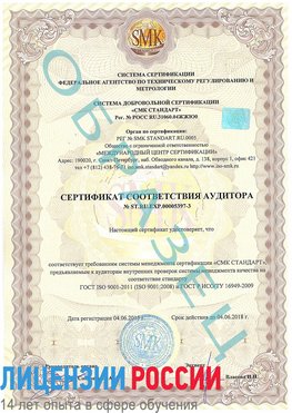 Образец сертификата соответствия аудитора №ST.RU.EXP.00005397-3 Камень-Рыболов Сертификат ISO/TS 16949